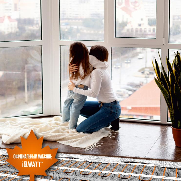Тонкий самоклеящийся греющий мат IQ FLOOR MAT PRO 200 Вт/м.кв. - 2,5 м²
